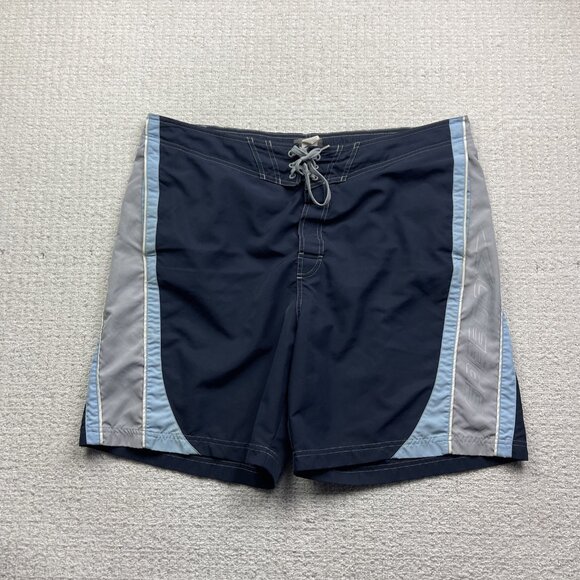 Y2K Men’s Speedo Blue / Grey Swimming Trunks Board Shorts Lined Size XL - Picture 1 of 13